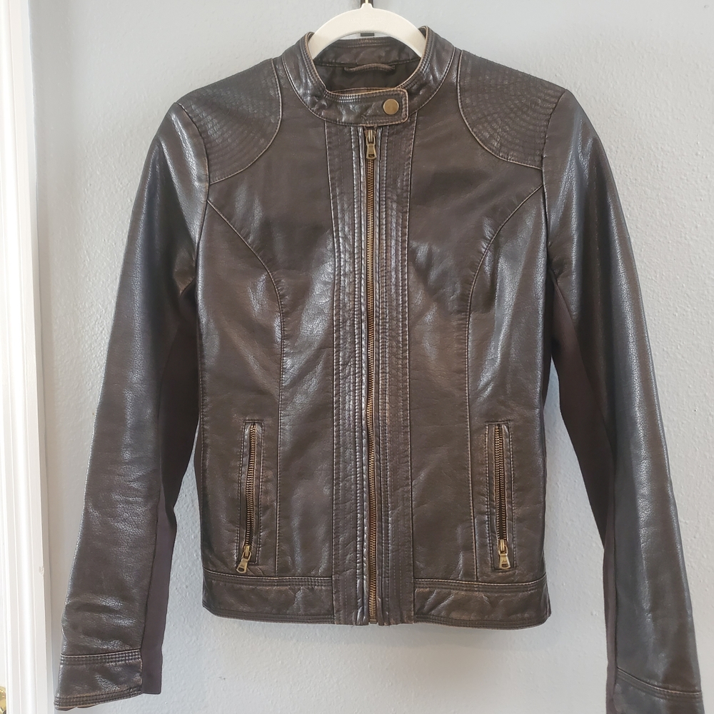 G.H. Bass & Co. Womens Faux Leather Jacket